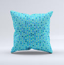Scattered Blue Polkadots ink-Fuzed Decorative Throw Pillow