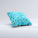 Scattered Blue Polkadots ink-Fuzed Decorative Throw Pillow