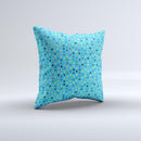 Scattered Blue Polkadots ink-Fuzed Decorative Throw Pillow