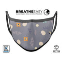 Scattered Easter Basket Over Gray - Made in USA Mouth Cover Unisex Anti-Dust Cotton Blend Reusable & Washable Face Mask with Adjustable Sizing for Adult or Child