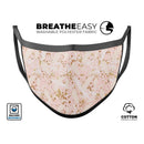 Scattered Gold Strokes Over Pink - Made in USA Mouth Cover Unisex Anti-Dust Cotton Blend Reusable & Washable Face Mask with Adjustable Sizing for Adult or Child