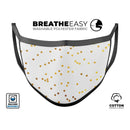 Scattered Golden Micro Polka Dots - Made in USA Mouth Cover Unisex Anti-Dust Cotton Blend Reusable & Washable Face Mask with Adjustable Sizing for Adult or Child
