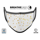 Scattered Golden Micro Stars - Made in USA Mouth Cover Unisex Anti-Dust Cotton Blend Reusable & Washable Face Mask with Adjustable Sizing for Adult or Child