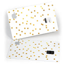 Scattered Micro Blocks of Gold Over White - Premium Protective Decal Skin-Kit for the Apple Credit Card