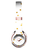 Scattered Micro Blocks of Gold Over White Full-Body Skin Kit for the Beats by Dre Solo 3 Wireless Headphones