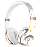 Scattered Micro Blocks of Gold Over White Full-Body Skin Kit for the Beats by Dre Solo 3 Wireless Headphones