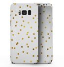 Scattered Micro Blocks of Gold Over White - Samsung Galaxy S8 Full-Body Skin Kit
