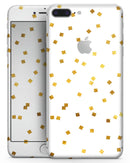 Scattered Micro Blocks of Gold Over White - Skin-kit for the iPhone 8 or 8 Plus