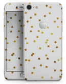 Scattered Micro Blocks of Gold Over White - Skin-kit for the iPhone 8 or 8 Plus