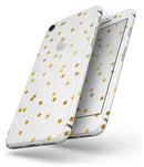 Scattered Micro Blocks of Gold Over White - Skin-kit for the iPhone 8 or 8 Plus