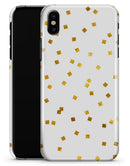 Scattered Micro Blocks of Gold Over White - iPhone X Clipit Case