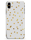 Scattered Micro Blocks of Gold Over White - iPhone X Clipit Case