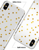 Scattered Micro Blocks of Gold Over White - iPhone X Clipit Case