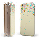 Scattered Multicolor Birthday Dots Over Tan  iPhone 6/6s or 6/6s Plus 2-Piece Hybrid INK-Fuzed Case