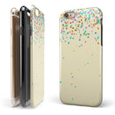 Scattered Multicolor Birthday Dots Over Tan  iPhone 6/6s or 6/6s Plus 2-Piece Hybrid INK-Fuzed Case