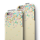 Scattered Multicolor Birthday Dots Over Tan  iPhone 6/6s or 6/6s Plus 2-Piece Hybrid INK-Fuzed Case