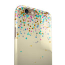 Scattered Multicolor Birthday Dots Over Tan  iPhone 6/6s or 6/6s Plus 2-Piece Hybrid INK-Fuzed Case