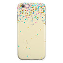 Scattered Multicolor Birthday Dots Over Tan  iPhone 6/6s or 6/6s Plus 2-Piece Hybrid INK-Fuzed Case