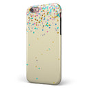 Scattered Multicolor Birthday Dots Over Tan  iPhone 6/6s or 6/6s Plus 2-Piece Hybrid INK-Fuzed Case