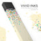 Scattered Multicolor Birthday Dots Over Tan  - Premium Decal Protective Skin-Wrap Sticker compatible with the Juul Labs vaping device
