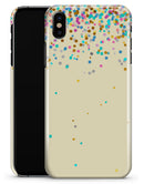 Scattered Multicolor Birthday Dots Over Tan  - iPhone X Clipit Case