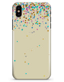Scattered Multicolor Birthday Dots Over Tan  - iPhone X Clipit Case
