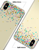 Scattered Multicolor Birthday Dots Over Tan  - iPhone X Clipit Case
