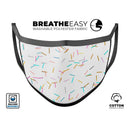 Scattered Multicolor Candy Sticks - Made in USA Mouth Cover Unisex Anti-Dust Cotton Blend Reusable & Washable Face Mask with Adjustable Sizing for Adult or Child