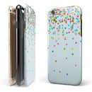 Scattered Multicolor Shapes Over Blue  iPhone 6/6s or 6/6s Plus 2-Piece Hybrid INK-Fuzed Case