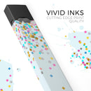 Scattered Multicolor Shapes Over Blue  - Premium Decal Protective Skin-Wrap Sticker compatible with the Juul Labs vaping device