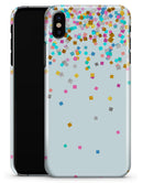 Scattered Multicolor Shapes Over Blue  - iPhone X Clipit Case