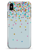 Scattered Multicolor Shapes Over Blue  - iPhone X Clipit Case