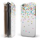 Scattered Multicolor Shapes Over White iPhone 6/6s or 6/6s Plus 2-Piece Hybrid INK-Fuzed Case