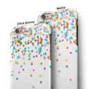 Scattered Multicolor Shapes Over White iPhone 6/6s or 6/6s Plus 2-Piece Hybrid INK-Fuzed Case