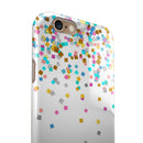 Scattered Multicolor Shapes Over White iPhone 6/6s or 6/6s Plus 2-Piece Hybrid INK-Fuzed Case