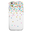Scattered Multicolor Shapes Over White iPhone 6/6s or 6/6s Plus 2-Piece Hybrid INK-Fuzed Case