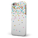 Scattered Multicolor Shapes Over White iPhone 6/6s or 6/6s Plus 2-Piece Hybrid INK-Fuzed Case