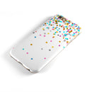 Scattered Multicolor Shapes Over White iPhone 6/6s or 6/6s Plus 2-Piece Hybrid INK-Fuzed Case