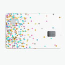 Scattered Multicolor Shapes Over White - Premium Protective Decal Skin-Kit for the Apple Credit Card