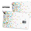 Scattered Multicolor Shapes Over White - Premium Protective Decal Skin-Kit for the Apple Credit Card