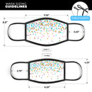 Scattered Multicolor Shapes Over White - Made in USA Mouth Cover Unisex Anti-Dust Cotton Blend Reusable & Washable Face Mask with Adjustable Sizing for Adult or Child