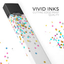 Scattered Multicolor Shapes Over White - Premium Decal Protective Skin-Wrap Sticker compatible with the Juul Labs vaping device