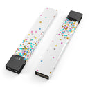 Scattered Multicolor Shapes Over White - Premium Decal Protective Skin-Wrap Sticker compatible with the Juul Labs vaping device
