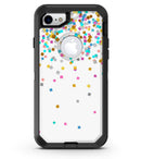 Scattered Multicolor Shapes Over White - iPhone 7 or 8 OtterBox Case & Skin Kits