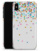Scattered Multicolor Shapes Over White - iPhone X Clipit Case