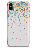 Scattered Multicolor Shapes Over White - iPhone X Clipit Case