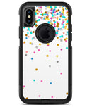 Scattered Multicolor Shapes Over White - iPhone X OtterBox Case & Skin Kits