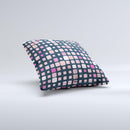 Scattered Pink Squared-Polka Dots ink-Fuzed Decorative Throw Pillow