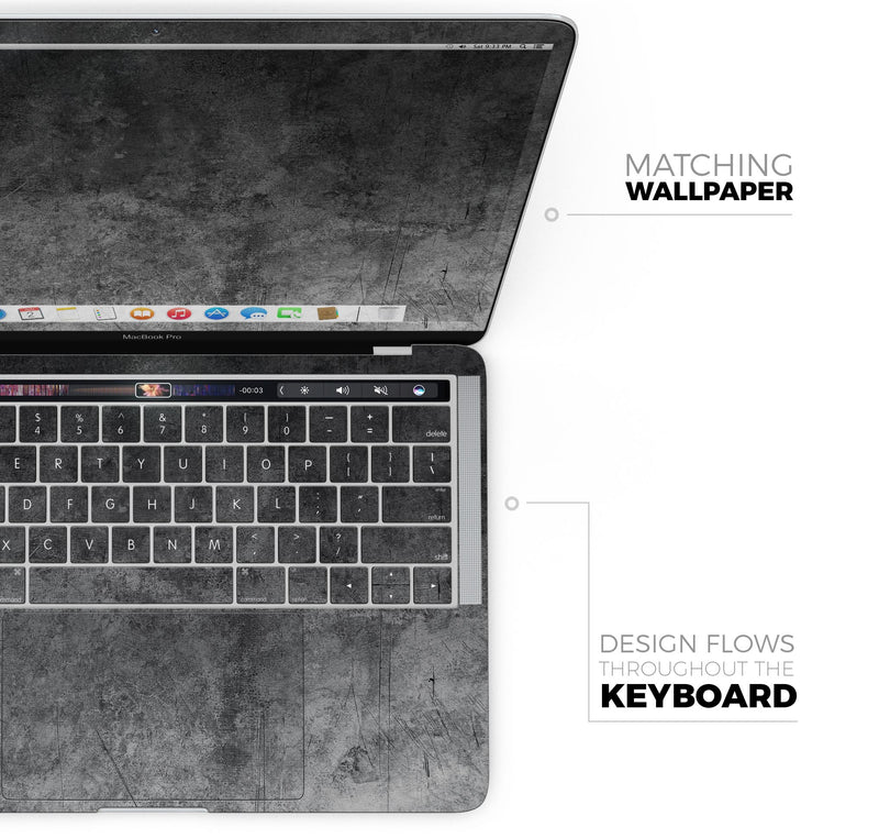 Scratched Metal Fab - Skin Decal Wrap Kit Compatible with the Apple MacBook Pro, Pro with Touch Bar or Air (11", 12", 13", 15" & 16" - All Versions Available)