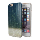 Scratched Blue and Gold Showers iPhone 6/6s or 6/6s Plus 2-Piece Hybrid INK-Fuzed Case